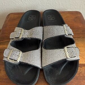 Black and Silver Studded Sandals